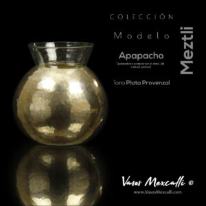 Vasos Mexcalli©️; Meztli, modelo “Apapacho”, tono plata provenzal