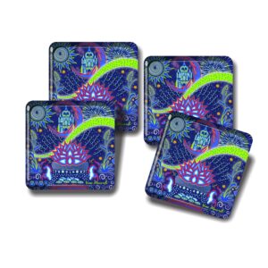 Mezcaleros vasos con ilustración de “La Alborada”