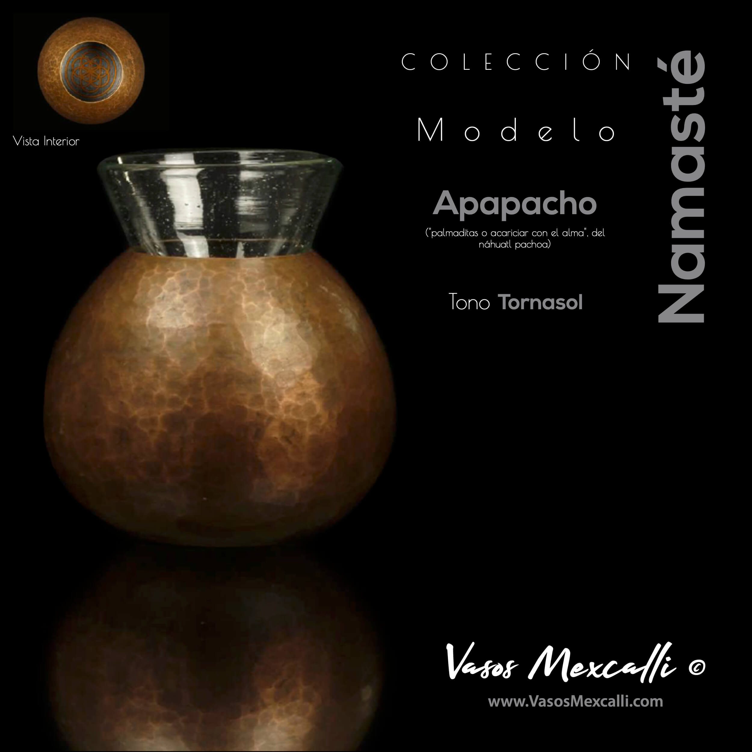 Vasos Mexcalli©️; Namsté, modelo “Apapacho”, tono tornasol