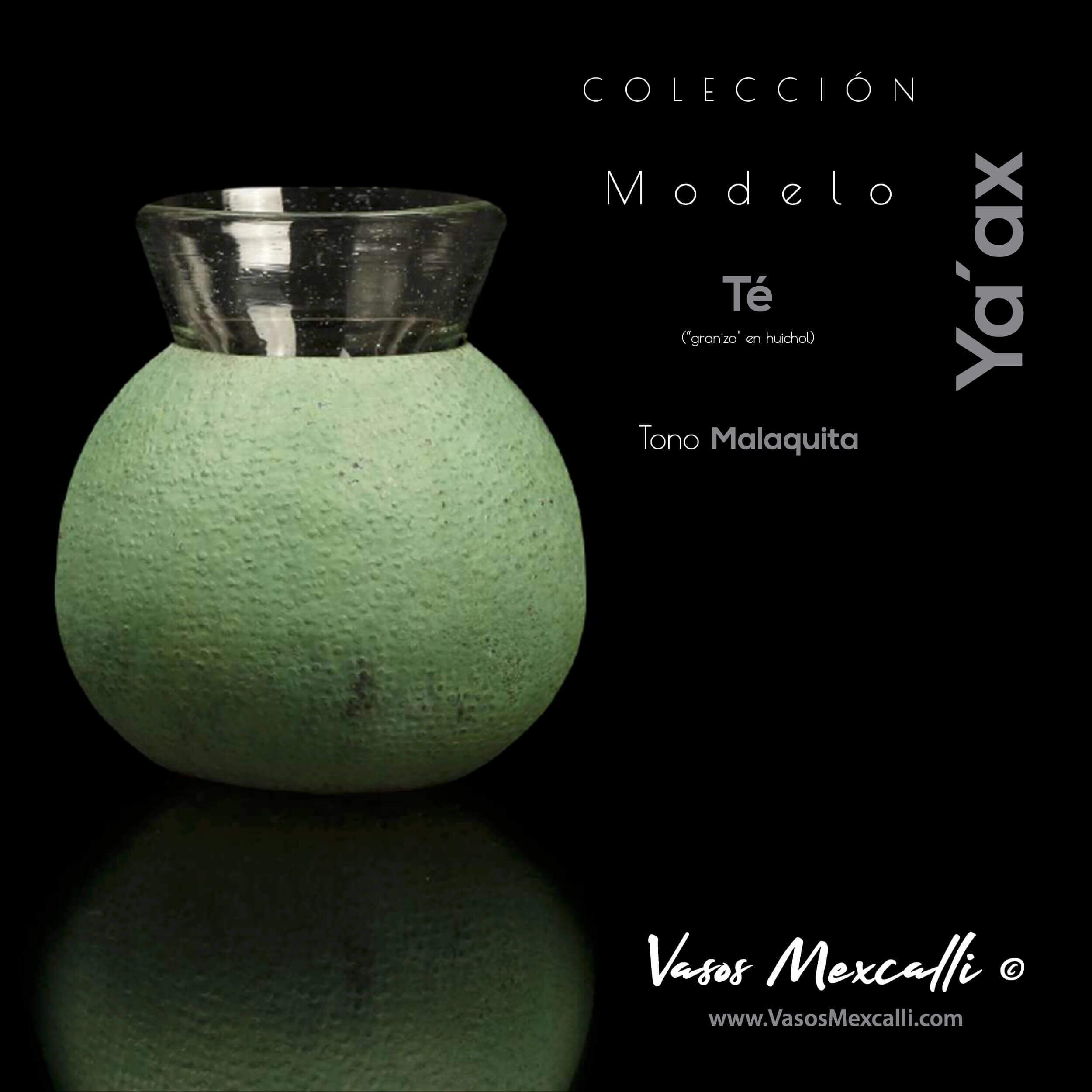 Vasos Mexcalli©️; Ya’ax, modelo “Té”, tono malaquita